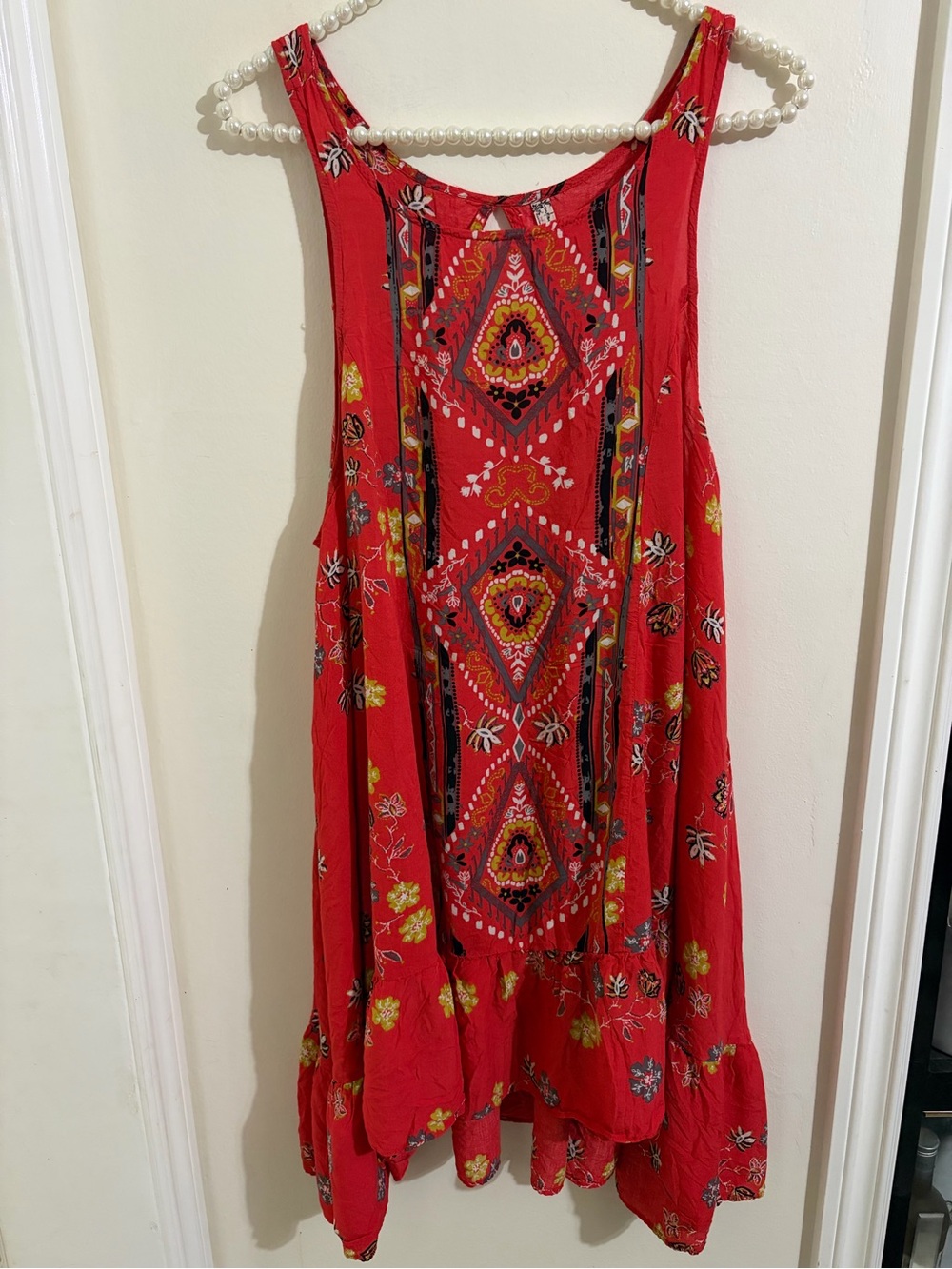 Red Bohemian High-Low Sleeveless Dress